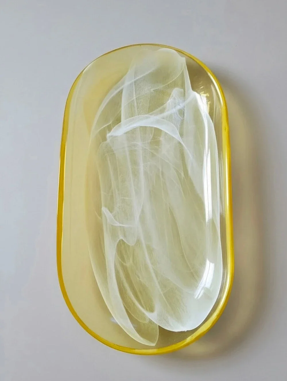 Elegant Yellow Oval Serving Platter